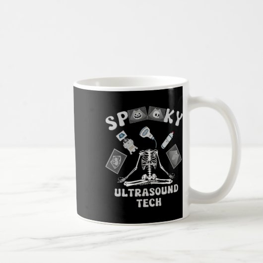 Funny Spooky Ultrasound Tech Skeleton Halloween Co Kaffeetasse (Rechts)