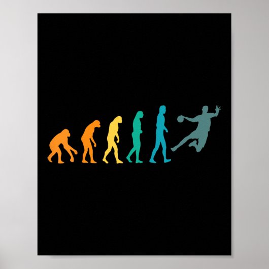 Funny Sport Evolution Handball Poster (Vorne)