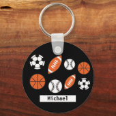 Funny Sports Ball Button Schlüsselanhänger (Vorderseite)