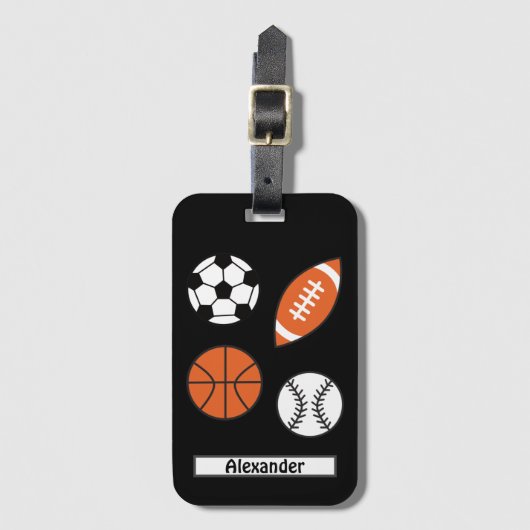 Funny Sports Ball Gepäckanhänger (Vorderseite Vertikal)