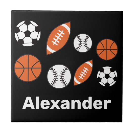 Funny Sports Balls Fliese (Vorderseite)