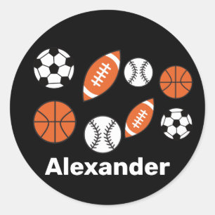 Funny Sports Balls Runder Aufkleber