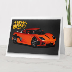Funny Sports Car Jumbo Geburtstagskarte Karte