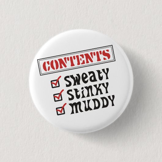 Funny Sports - © Inhalt: Sweaty, Stinky, Muddy Button (Vorderseite)