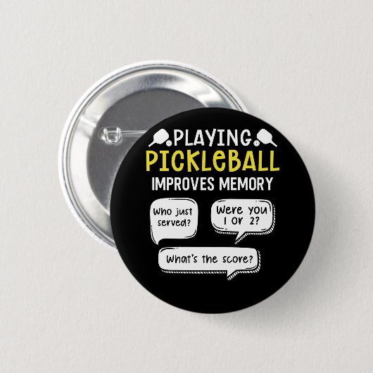 Funny Sports Pickleball Player Button (Vorne & Hinten)