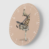 Funny Sporty Giraffe Große Wanduhr (Winkel)