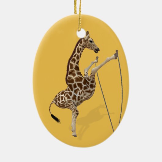 Funny Sporty Giraffe Keramikornament (Hinten)