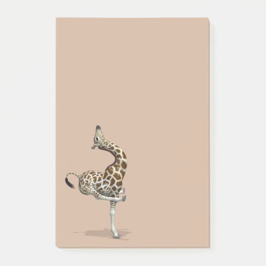 Funny Sporty Giraffe Post-it Klebezettel (Vorderseite)