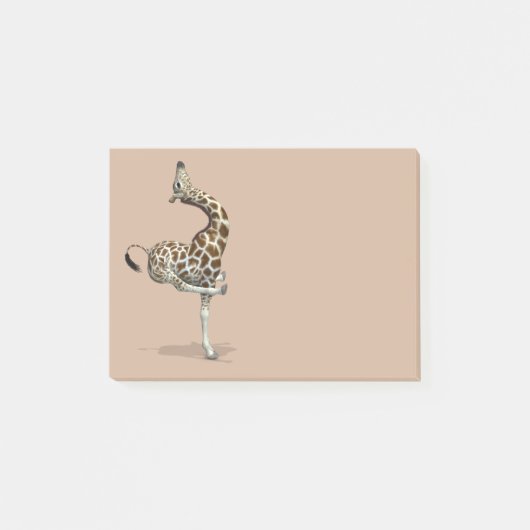 Funny Sporty Giraffe Post-it Klebezettel (Vorderseite)