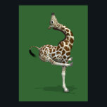Funny Sporty Giraffe Poster<br><div class="desc">Die Hintergrundfarbe kann geändert werden: Täglich IT-Schulung KUNDEN und so flexibel wie dieses niedliche Säugetier - alles ist möglich,  wenn man es wirklich will</div>