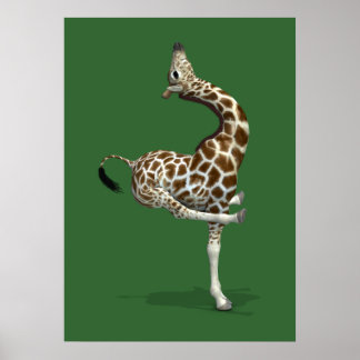 Funny Sporty Giraffe Poster