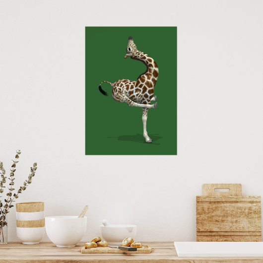 Funny Sporty Giraffe Poster (Küche)