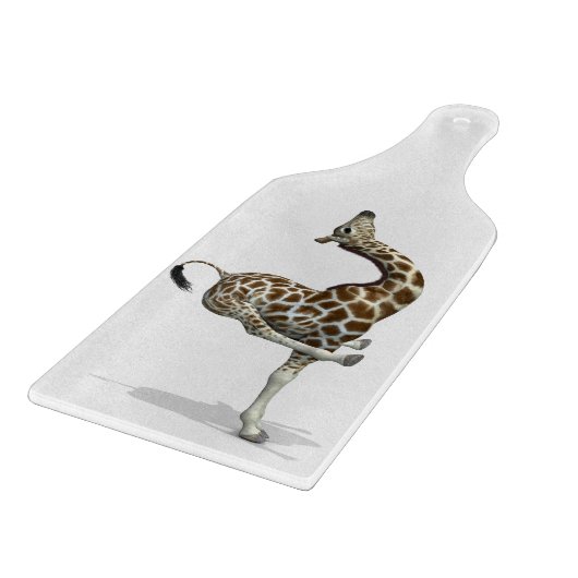 Funny Sporty Giraffe Schneidebrett (Ecke)