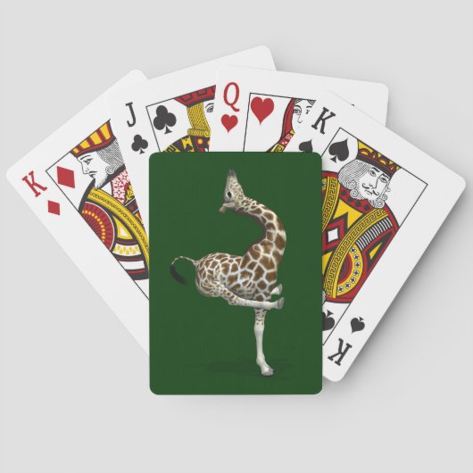 Funny Sporty Giraffe Spielkarten (Rückseite)