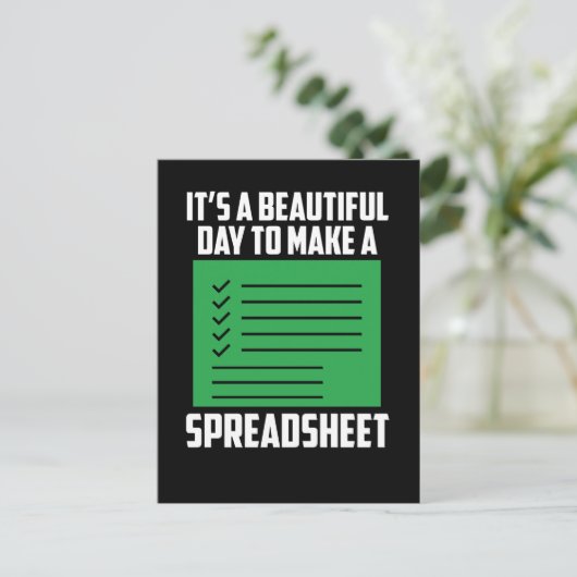 Funny Spreadsheet Accounting CPA Spaß Postkarte (Stehend Vorderseite)