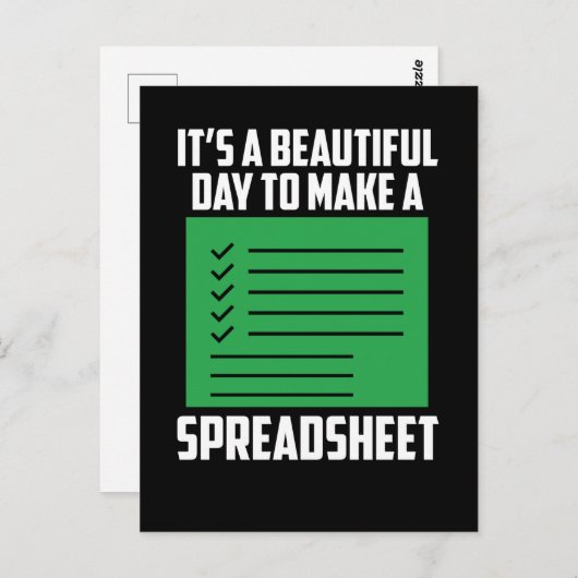 Funny Spreadsheet Accounting CPA Spaß Postkarte (Vorne/Hinten)