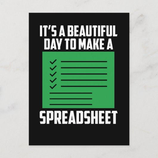 Funny Spreadsheet Accounting CPA Spaß Postkarte (Vorderseite)