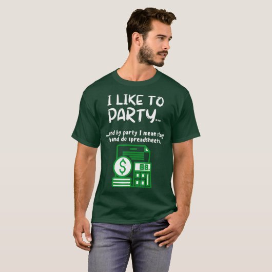 Funny Spreadsheet I like Party Data Nerd T-Shirt (Vorne ganz)