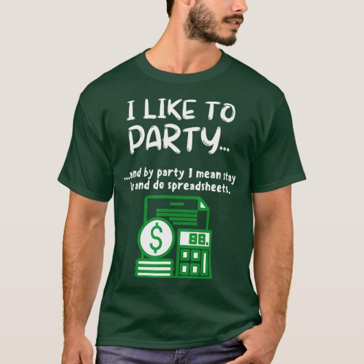 Funny Spreadsheet I like Party Data Nerd T-Shirt (Vorderseite)