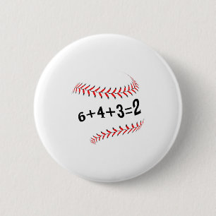 Funny Sprichwort Baseball 6+4+3=2 Double Play Soft Button