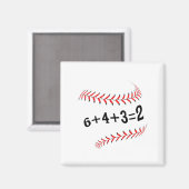 Funny Sprichwort Baseball 6+4+3=2 Double Play Soft Magnet (Vorderseite/Rückseite)