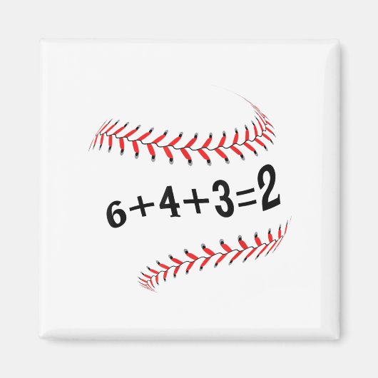 Funny Sprichwort Baseball 6+4+3=2 Double Play Soft Magnet (Vorne)