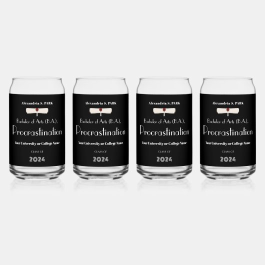 Funny Sprichwort Black Modern Graduation Party Dosenglas (Vorderseite)