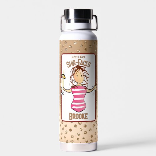 Funny Sprichwort Cruise Urlaub für ihr Beach Party Trinkflasche (Rückseite)