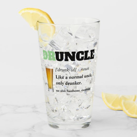 Funny Sprichwort - Druncel Funny Onkel Glas (Vorderseite Ice)