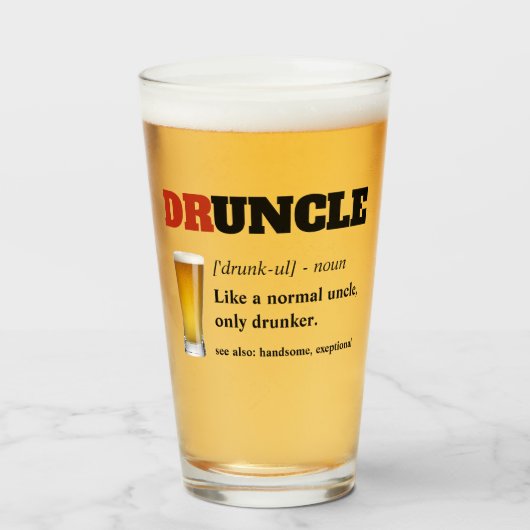 Funny Sprichwort - Druncel Funny Onkel Glas (Vorne (Gefüllt))