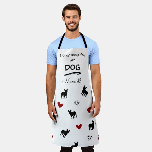 Funny Sprichwort French Bulldog Pattern Personalis Schürze (Getragen)