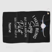 Funny Sprichwort für Golf-Handtuch für Piloten Golfhandtuch (Horizontal)