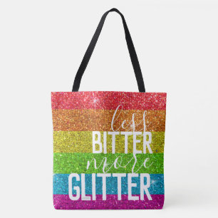 Funny Sprichwort Gay Pride Spaß Rainbow Glitzer Tasche