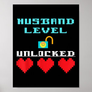 Funny Sprichwort Husband Level Unlocks Groom Poster