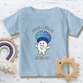 Funny Sprichwort Kawaii Mushroom Cartoon Fungi Blu Baby T-shirt