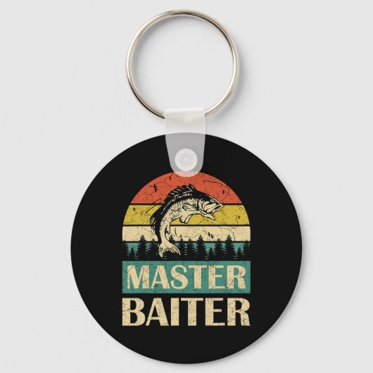 Funny Sprichwort Master Baiter Fischerei Fischer M Schlüsselanhänger (Vorderseite)