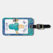 Funny Sprichwort Matte Männliche Cartoon Urlaub Gepäckanhänger (Vorderseite horizontal)