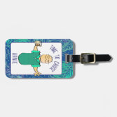 Funny Sprichwort Matte Männliche Cartoon Urlaub Gepäckanhänger (Vorderseite horizontal)