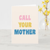 Funny Sprichwort nennen Sie Ihre Mutter Niedliches Karte (Gelbe Blume)