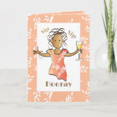 Funny Sprichwort Niedlich Ethnic Woman Cartoon Geb Karte (Vorderseite)