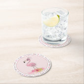 Funny Sprichwort Pink Flamingo Aquarellbilder Runder Pappuntersetzer (Vor Ort)