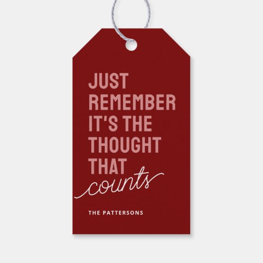 Funny Sprichwort Red Christmas Geschenkanhänger (Rückseite)