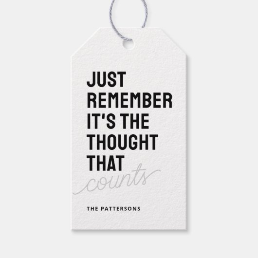 Funny Sprichwort Schwarz-weiß Weihnachten Geschenkanhänger (Vorderseite)