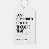 Funny Sprichwort Schwarz-weiß Weihnachten Geschenkanhänger (Rückseite)