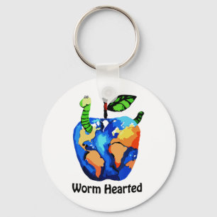 Funny Sprichwort 'wurm Hearted Apple' Earth Day Schlüsselanhänger
