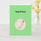 Funny Spring Chicken Geburtstag Karte (Gelbe Blume)