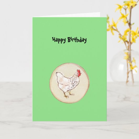 Funny Spring Chicken Geburtstag Karte (Gelbe Blume)