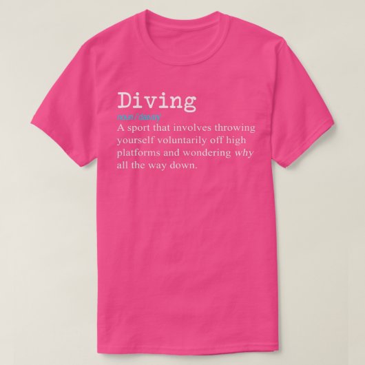 Funny Springboard Divers Divers Definition Geschen T-Shirt (Design vorne)
