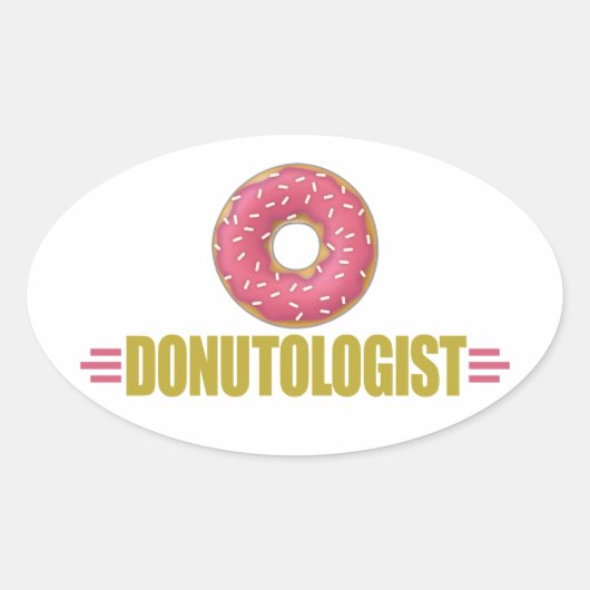 Funny Sprinkle Donut Lover Ovaler Aufkleber (Vorderseite)