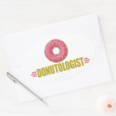 Funny Sprinkle Donut Lover Ovaler Aufkleber (Umschlag)